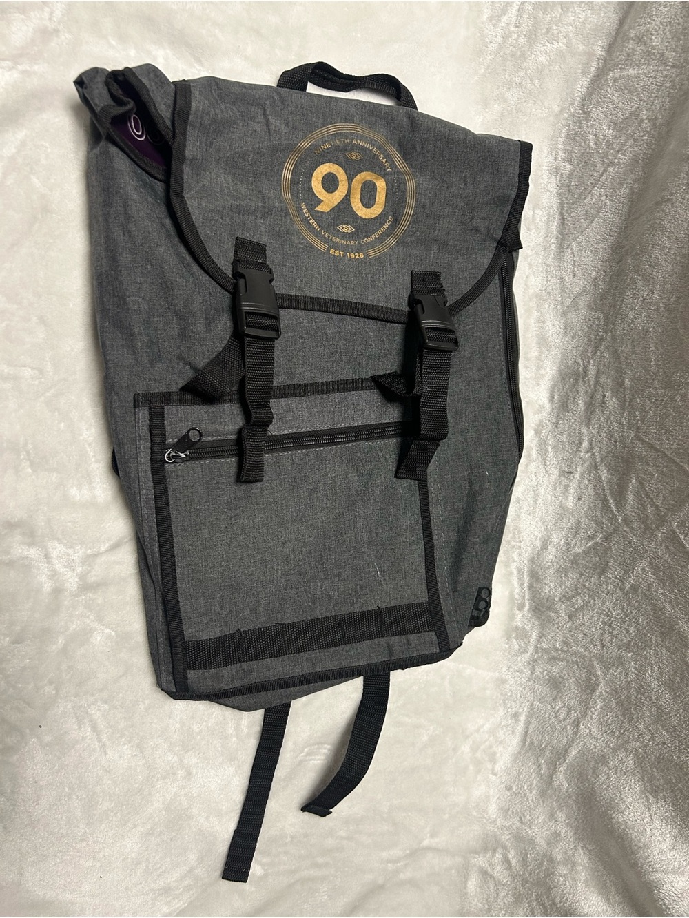 Gray black Western Veterinary Conference 90th Anniversary Backpack